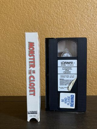 VHS HORROR RARE MONSTER IN THE CLOSET Cult 80s 2
