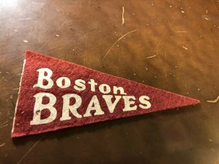 1930’s - 40’s Boston Braves Felt Mini Pennant Very Rare 5 1/2” - 2 1/2”