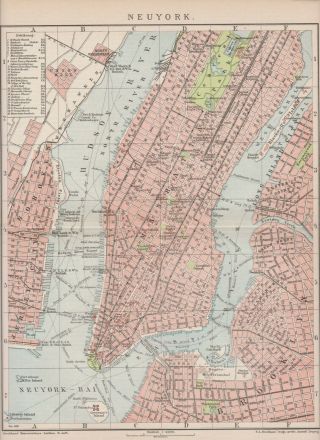 C.  1890 Usa York City Plan Antique Map