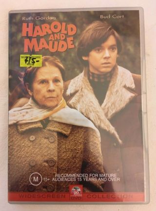 Harold And Maude Region 4 Dvd Ruth Gordon Bud Cort - Rare 1971 Black Comedy