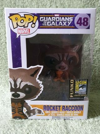 Guardians Of The Galaxy Rocket Raccoon Sdcc 2014 Funko Pop Vinyl Vaulted Rare