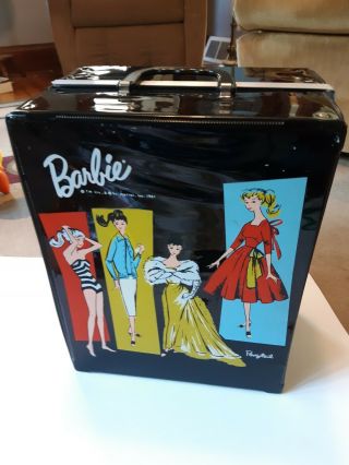 Vintage 1961 Mattel Barbie Ponytail Black Vinyl Accessories Carrying Case