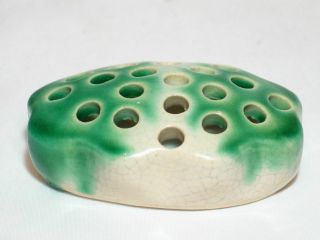 Rare Bendigo Pottery Waverley Ware Flower Holder / Frog.  Australian Pottery
