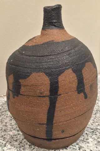 Vintage Stoneware Art Pottery Bud Vase Weed Pot Retro Mid Century Modern 60s 70s