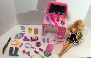 Vintage 1977 Barbie Mattel Pink Dream House Furniture Accessories Vanity