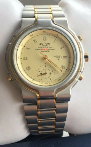 Rare Gents Rotary Chronograph Watch - With