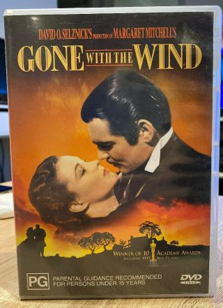 Gone With The Wind (dvd) Region 4 Clark Gable Viven Leigh Rare 1939 Film