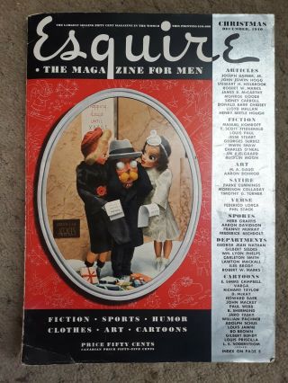 Rare Esquire Xmas December 1940 Varga Pinup Girl Calendar F Scott Fitzgerald