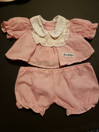 Cabbage Patch Kids Vintage Coleco Ax Dress Bloomers Set Pink Gingham 1980s