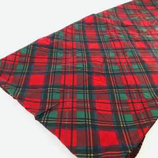 Rare Ralph Lauren Destry Tartan Red Green Plaid Queen Flat Bed Sheet