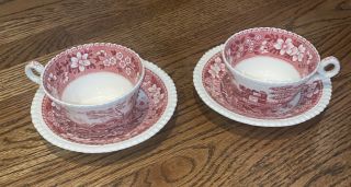 Antique Copeland Spode’s Tower Tea Cups And Saucer From England