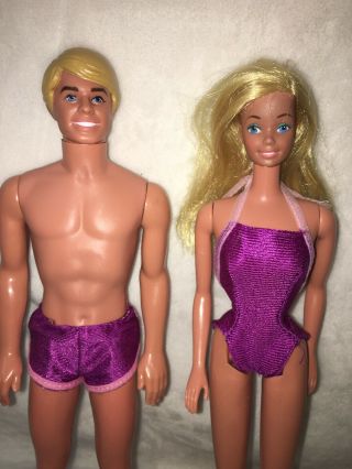 Vintage SunsatIonal Malibu Barbie And Ken Dolls 1981 3