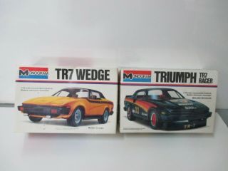 Monogram 1/24 Scale Model Car Kit Triumph Tr7 Wedge And Racer 1970s