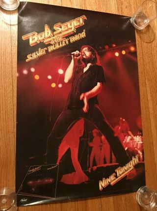 Bob Seger And The Silver Bullet Band Nine Tonight Rare Promo Poster Ad
