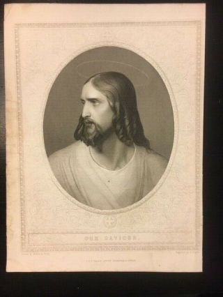 Catholic Art - Antique Catholic Engraving/book Plate - Portrait Of Christ