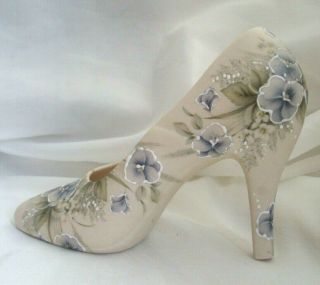 RARE Vintage Handpainted Porcelain Ceramic Stiletto Heel Shoe Vase 7 - 1/2 