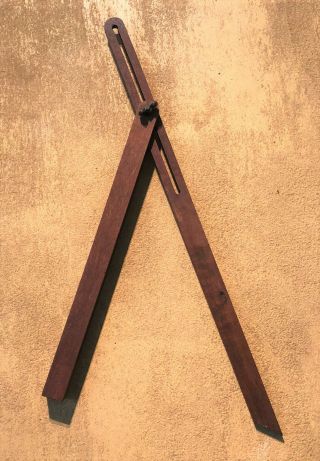 Antique Extra Large English Make Wood Sliding T Bevel 35 Inch Blade