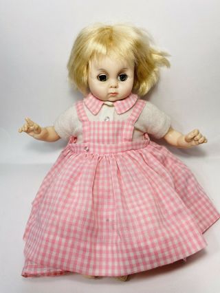 Vintage 1977 Madame Alexander Little Sister Baby Doll 14 Inch Pink Gingham