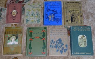 8 Antique Books Late 19th/early 20th Century - Decorative Covers
