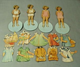 Vintage 40s 50s Paper Doll Cut Out Shirley Temple W/ Clothes Accessories