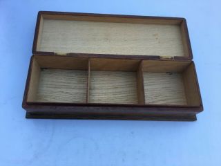 Antique Victorian Oblong Wooden Oak Hand Made Storage Box Hinged Lid 2