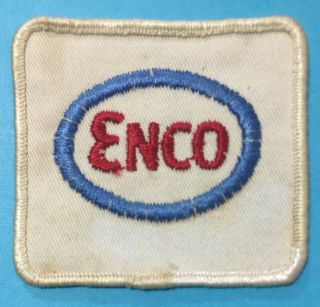 Rare Vintage Exxon Mobil Oil Enco Gas Empolyee Uniform Hipster Jacket Patch 567t