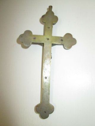 Antique? Vintage Carmelite Nun ' s Bronze & Ebony Wood Habit Rosary Crucifix Cross 2
