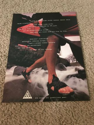 Vintage 1996 Nike Air Nehalem Water Sandals Acg Poster Print Ad 1990s Rare