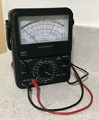 Radioshack Micronta Fet 22 Range Volt Ohm Meter Test Analog Multi - Tester