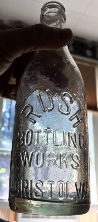 Rare Clear Straight Side " Rush Bottling Bottle,  " Bristol,  Va.  "