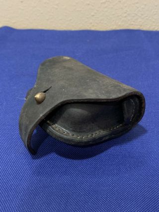 Rare Authentic Civil War Era Leather Cap Box Confederate Csa Cs Or Union Look