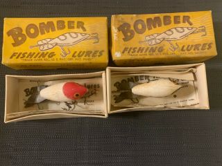 2 Vintage Bomber Lures,  Rare Wood Boxes More Than 50 Years Old Made In Texas
