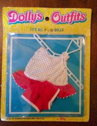 Vintage Totsy Dolly’s Outfits For 9 " To 10 " Dolls - Polka Dot Dress - Nrfb