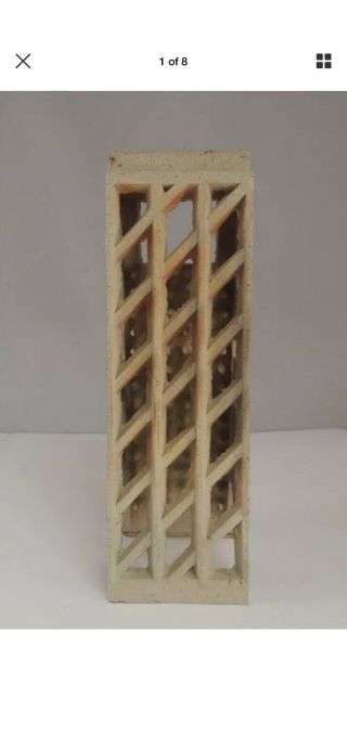 Ceramic Heater Radiant Brick Insert Diamond Shape Design Diagonal 8 " Tall (2)