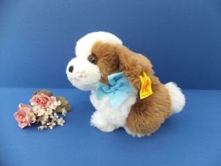 Vintage Steiff Snuffi Spaniel Dog,  Gold Ear Button & Tag Id 2923/16 Toy Bear
