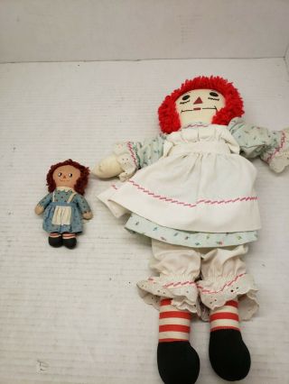 Vintage Raggedy Ann 15 " Cloth Doll Knickerbocker I Love You Heart.