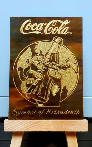 Rare Coca Cola Brass Etched Card 2540/5000 Symbol Of Friendship Be - 1 Series 3