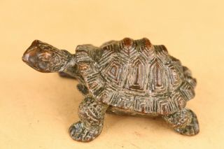 Chinese Old Bronze Hand Casting Turtle Statue Figure Collectable Art