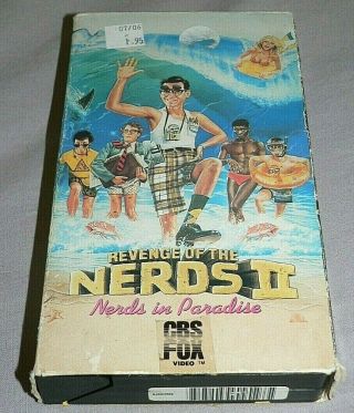 Revenge Of The Nerds 2 Ii Vhs In Paradise 1988 Htf Rare,  Plays Great