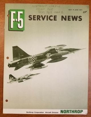 Rare Northrop F - 5 Service News Reference May 1971