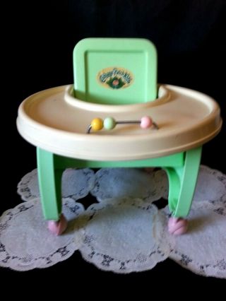 Vtg Cabbage Patch Kids Doll Toy Rolling Walker High Chair Coleco 1986