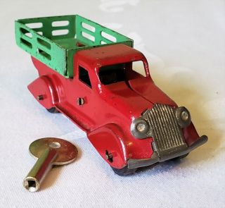 Early Marx Toys Wind - Up Gmc Cab Mini Farm Stake Truck 30 