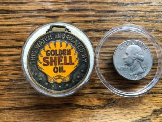 Rare Antique Golden Shell Oil Enameled Pocket Watch Fob