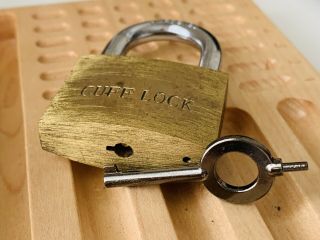 Cuff Lock High Security Padlock W/ Handcuff Key Locksport Rare