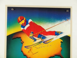 vintage 1980 Lake Placid OLYMPIC GAMES ski skiing promo poster LEVI ' S 18x24 