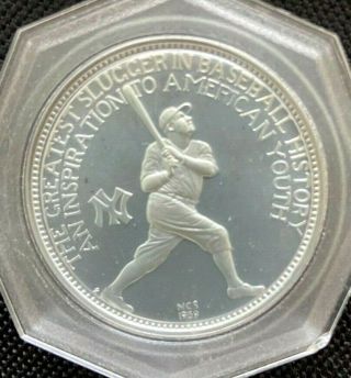 Rare Franklin Ncs C1969 Sterling Silver Coin - Medal Babe Ruth