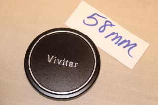 Rare Vintage Vivitar 58mm Slip - On Metal Front Lens Cap,  Fits Over 58mm Filter