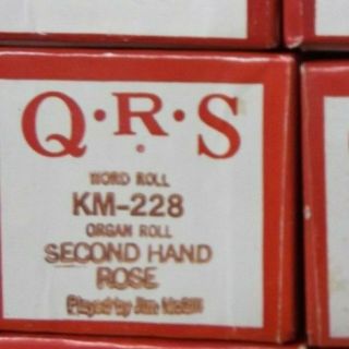 Qrs Kimball Electramatic Player Organ Roll Second Hand Rose Nos Rare Km - 228