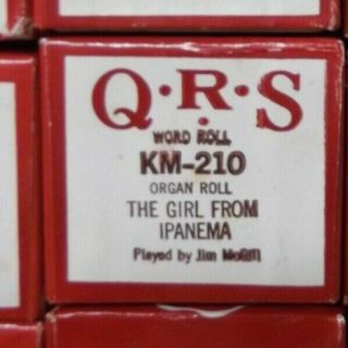 Qrs Kimball Electramatic Player Organ Roll Girl From Ipanema Nos Rare Km - 210