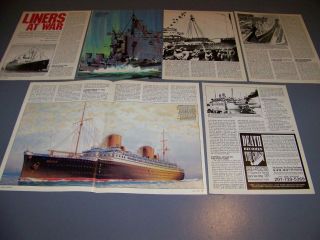 Vintage.  Ocean Liners At War History.  History/photos/details.  Rare (331s)